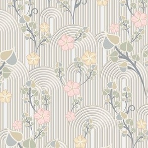 Calming blooming arches in beige and soft pink Medium scale