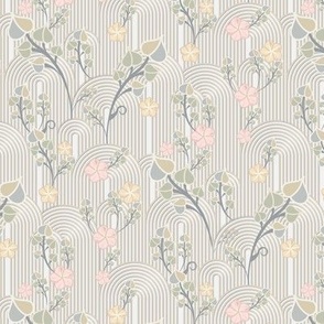 Calming blooming arches in beige and soft pink Small scale