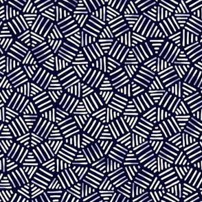 indigo blue hatch marks - blue and white hand drawn geometric
