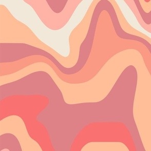 Melting retro waves psychedelic style in Peach fuzz pantone color of the year 2024 Medium scale