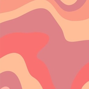 Melting retro waves psychedelic style in Peach fuzz pantone color of the year 2024 Large scale