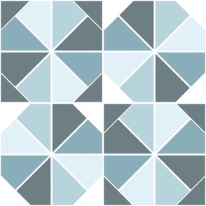 Geometric Simple Modern in Blues Large