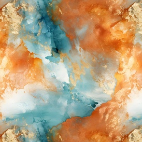 Copper & Teal Abstract Paint 