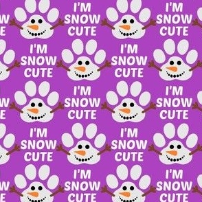 Snowman Dog Paw on Purple