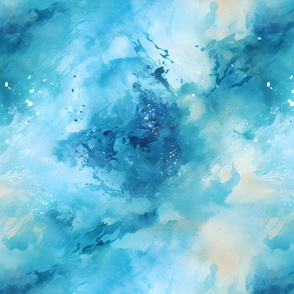 Blue & Turquoise Watercolor Abstract Paint 