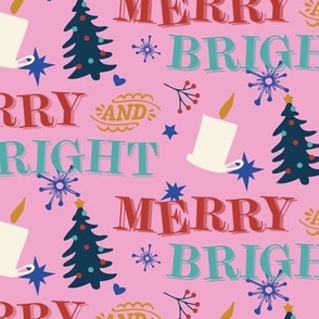 Merry and Bright Christmas in Pink