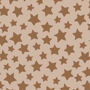 Little camel colored stars on a light tan ground / allover pattern