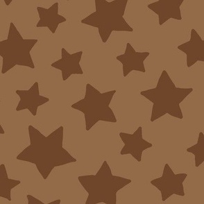 Large brown colored stars on a camel brown ground / allover pattern