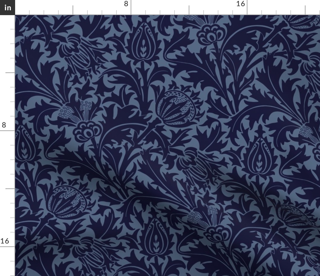 william morris thistle blue tiny