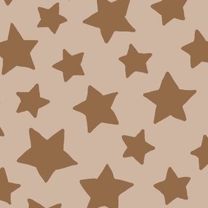Large camel colored stars on a light tan ground / allover pattern