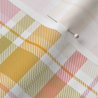 Cottagecore Plaid in Summer Hues - Orange, Green, Pink and Beige