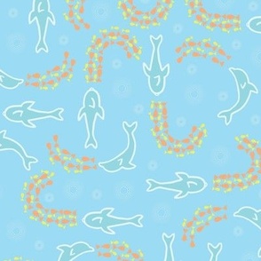 Cute Sea Animals Dolphins and Fish Kids and Baby Play Print