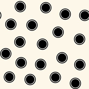 Cute Kids Circle Polka Dots in Black and Cream