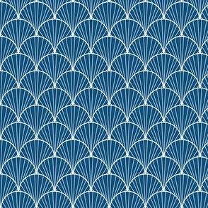 art nouveau blue scallop