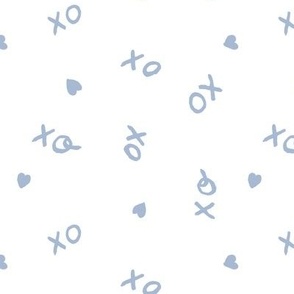 (S) Valentines XO XO hugs kisses and hearts, Blue, small