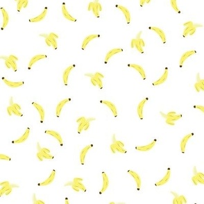 Little Yellow Bananas Cute Kids Fruit on White