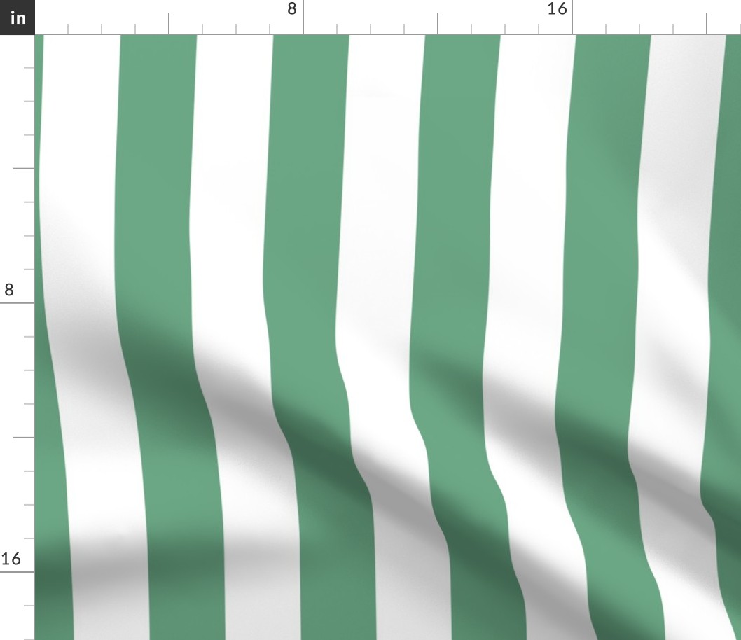 Green and white 2 inch stripes