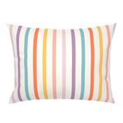 Retro rainbow stripes, summer pastel multicolor, jumbo scale for wallpaper and bedding