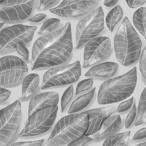 Blanket of Veined Leaves // Stone Gray BIG 24 in
