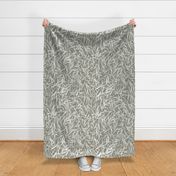 (L) Sweeping Flow of Willow Leaves in Serene Sage Green | Large Scale