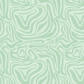 Groovy swirls - Vintage abstract organic shapes and retro flower power zebra style cool boho design mint green summer SMALL