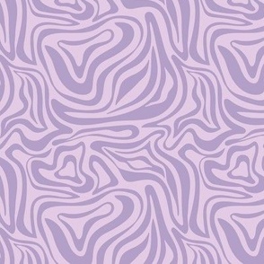 Groovy swirls - Vintage abstract organic shapes and retro flower power zebra style cool boho design purple lilac SMALL