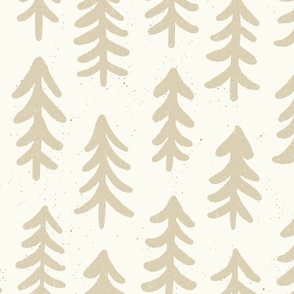 Regular Scale // Pine Trees// Ivory Ecru// Neutral Christmas