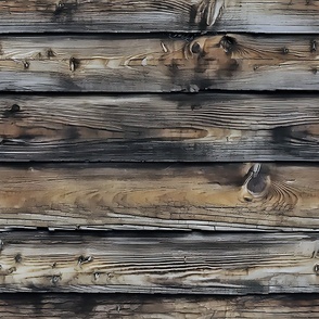 Weathered Beach House - Blue/Gray/Brown Wallpaper - New 
