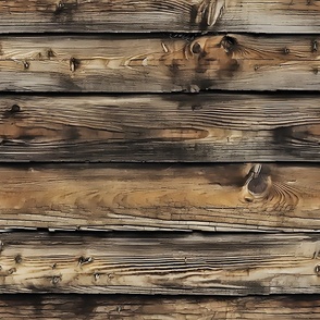 Weathered Beach House - Brown Wallpaper - New 