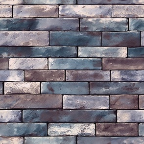 Queen Textured Brick - Grays/Blues Wallpaper - New
