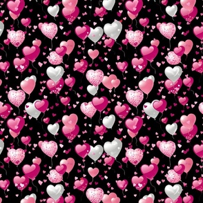 Blushing Hearts Balloon Bash – Pink on Black - New