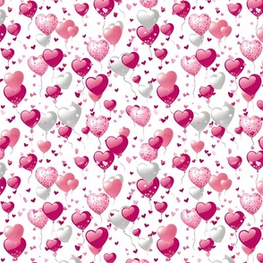 Blushing Hearts Balloon Bash – Pink on White- New