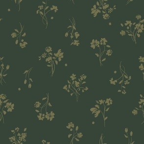 (M) Flirty Rose Stems #1 | Emerald Green | Medium Scale