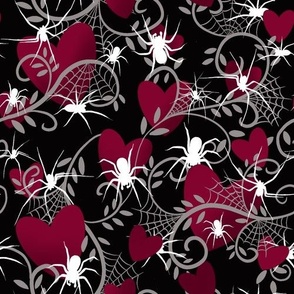 Gothic spider hearts