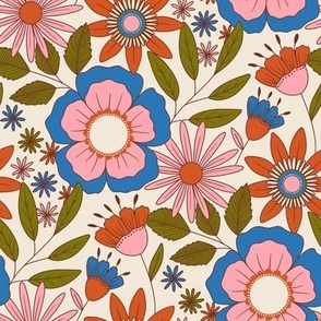 Retro Floral  1970’s  - Bright (M)