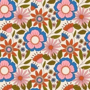Retro Floral  1970’s  - Bright (S)