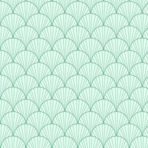 art nouveau mint green scallop