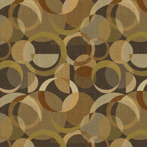 Mid Century Modern Circles - Neutral Tan + Brown Palette