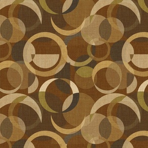 Mid Century Modern Circles - Brown + Tan Palette