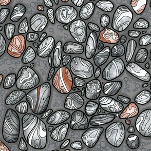 Doodled pebble stones