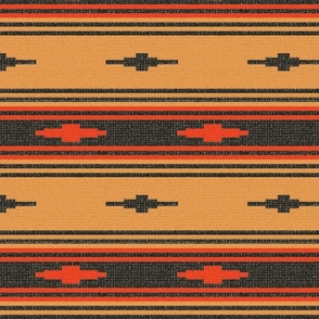 Black, Orange and Red Western Blanket 8x8