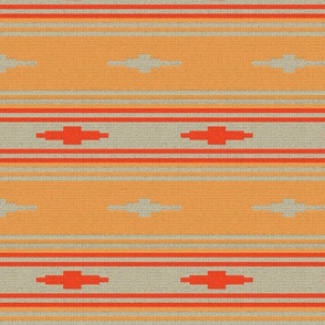 Red, Orange and Gray Western Blanket 8x8