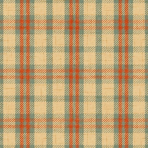 North Country Plaid - jumbo - light gold, sage, and scarlet 