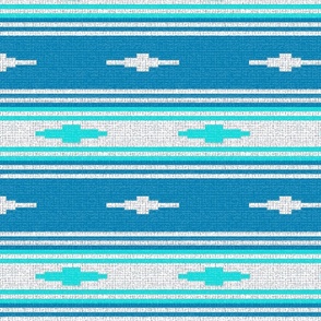 Blue and White Western Blanket 8x8