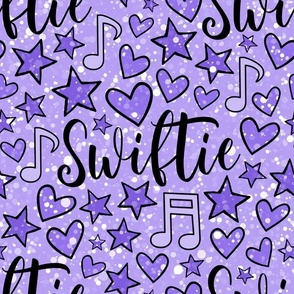 Large Scale Swiftie Hearts Stars and Music Notes in Purple Taylor Swift