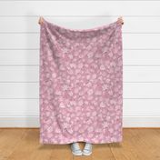 Magnolia Blossoms | Pink White Mauve on Pink | Large scale