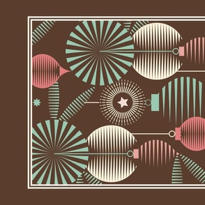 Anticipation / Christmas Eve / Geometric / Ornaments / Chocolate Mint / Tea Towel Wall Hanging