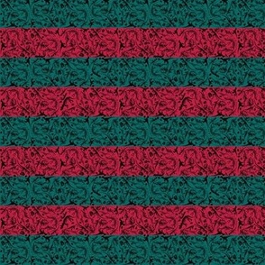 Ditsy Dinosaurs (925) Black on Red and Green Christmas Stripes