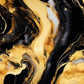 Black and Gold Fluid Pour 111123