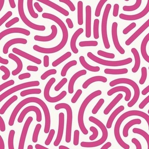 Abstract noodle line art - magenta